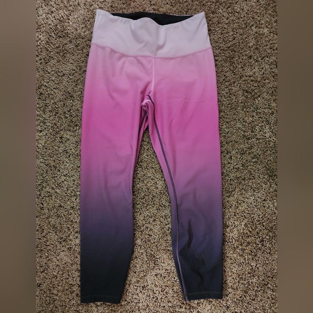 Athleta Pink and Indigo Ombre Leggings